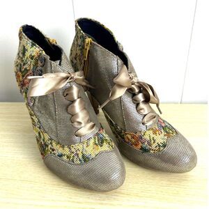 Poetic License Tweed‎ Oxford Ribbon Heels Shoes size 37 whimsical quirky cosplay